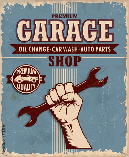 Vintage Garage poster design photo