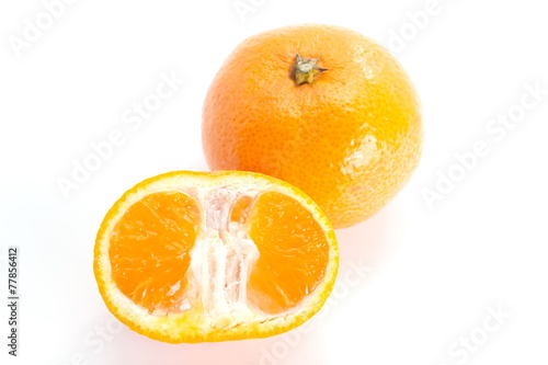 Fresh slice orange on a white background