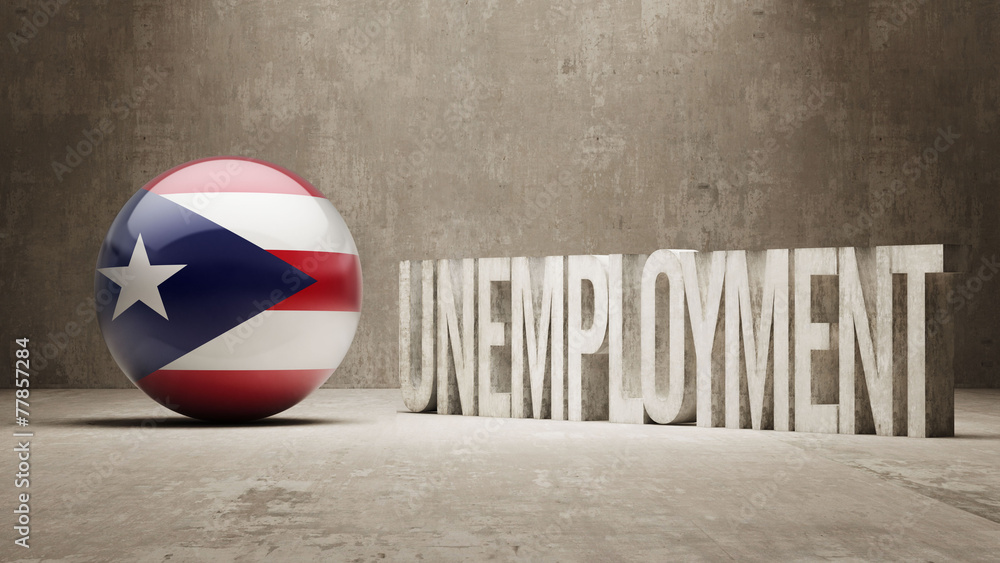 Naklejka premium Puerto Rico. Unemployment Concept.