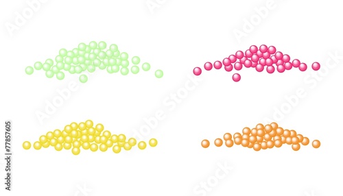 Four Stack of Caviar Salmon Roe on White Background
