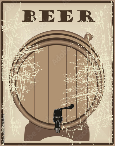 Wooden barrel with a tap