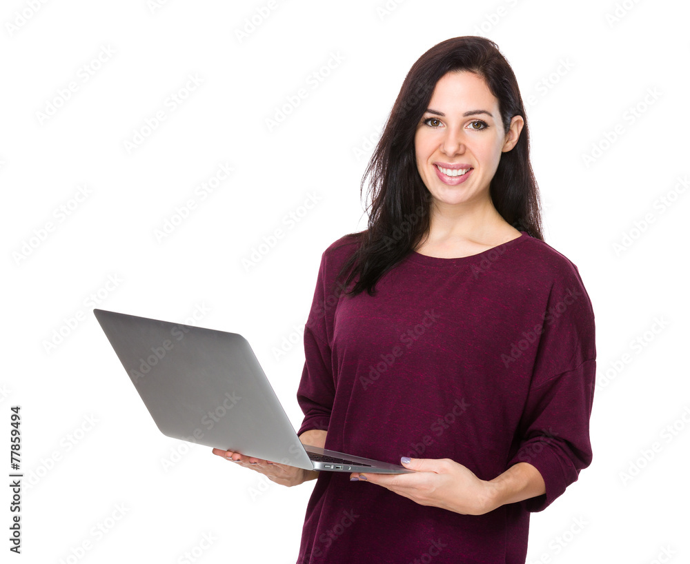 Woman use of notebook computer Woman use of notebook computer