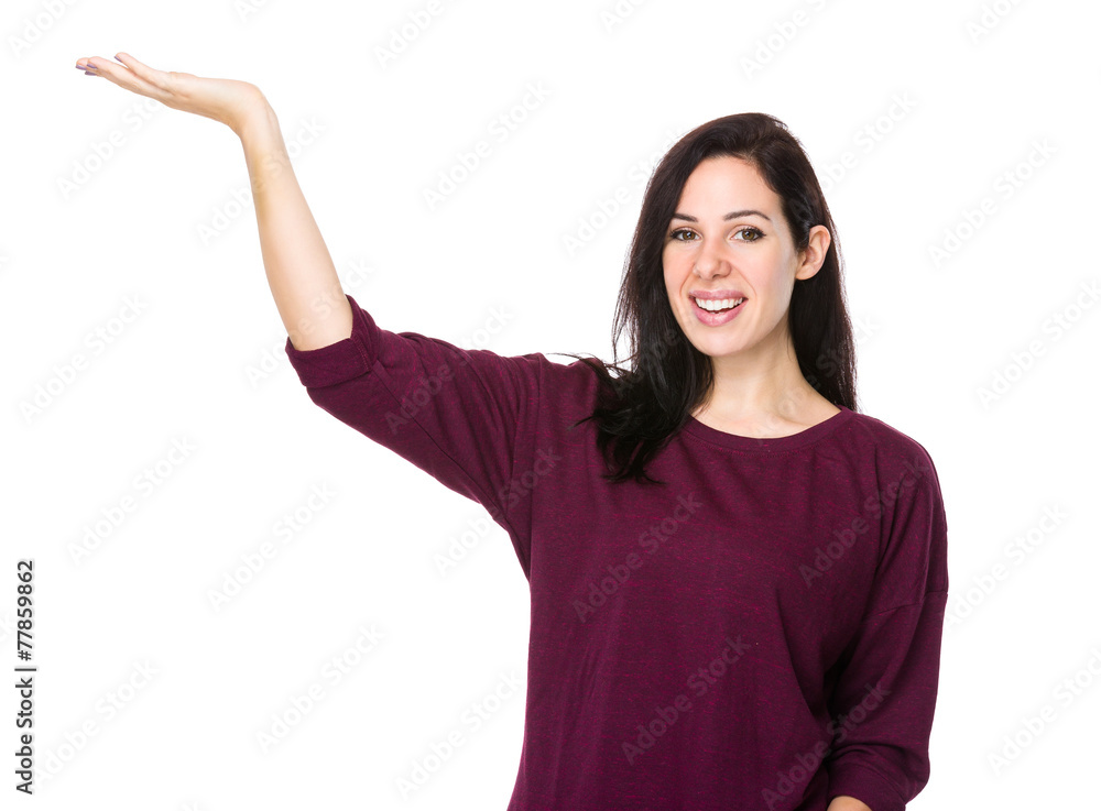 Woman with open hand palm Woman with open hand palm