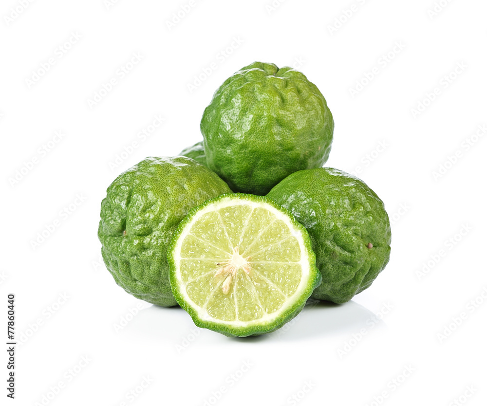 Bergamot (Kaffir lime) isolated on white background Bergamot (Kaffir lime) isolated on white background