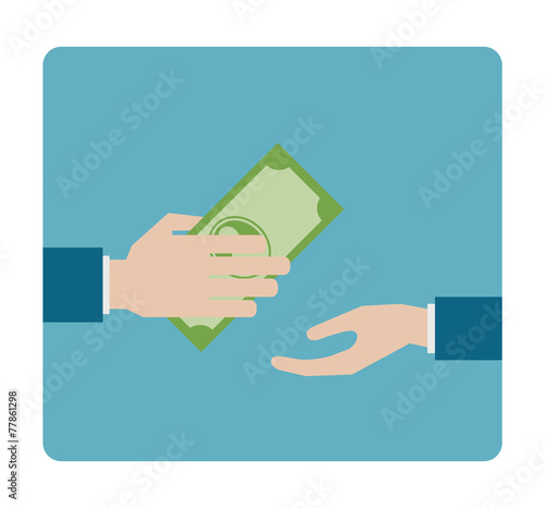 hand gives money flat icon