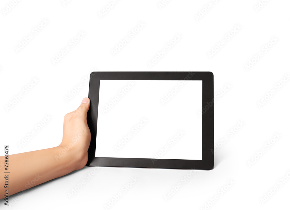 Holding touch screen tablet Holding touch screen tablet