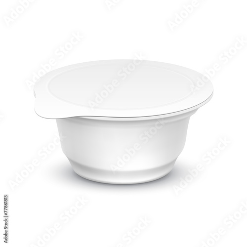 Vector Blank White Packaging Container for Yogurt