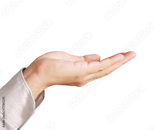 Open palm a hand gesture isolated on