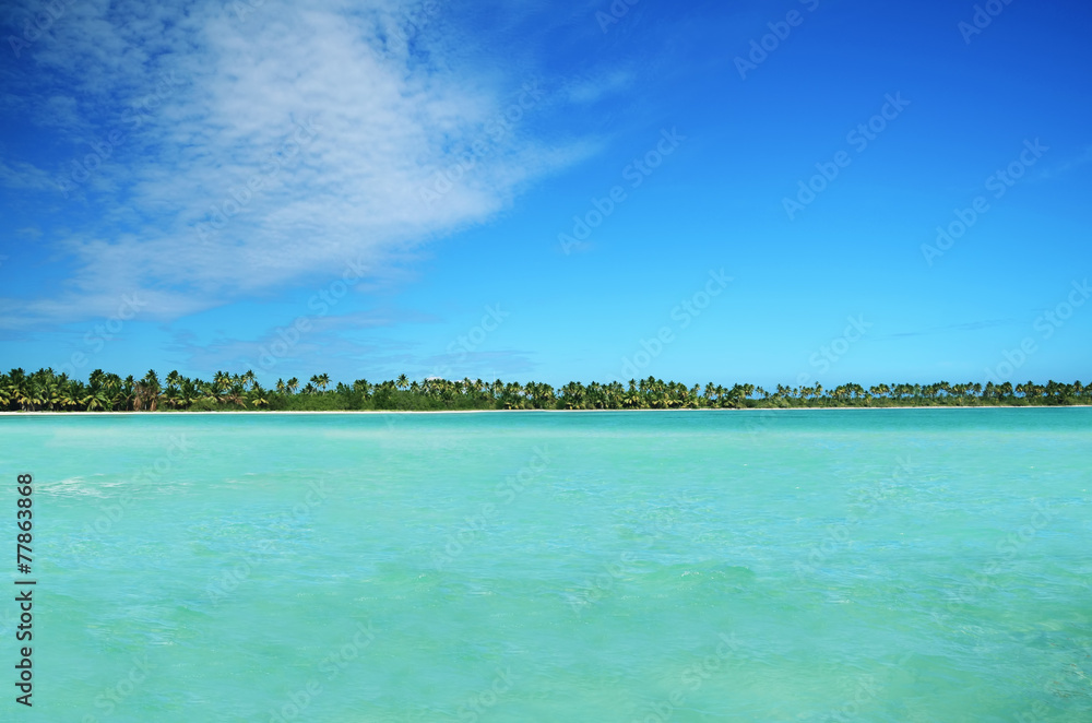 Landscape of paradise tropical island beach