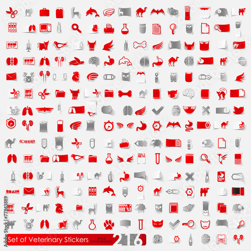 Set of veterinary stickers