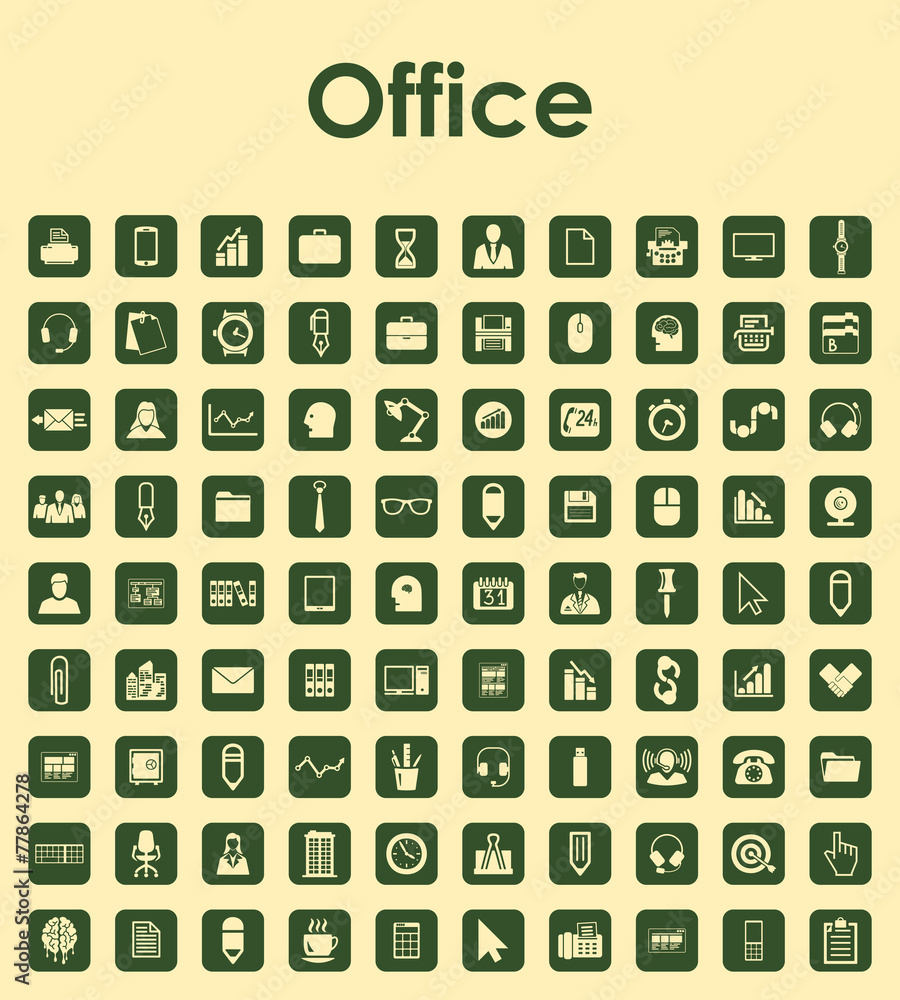 Set of office simple icons Set of office simple icons