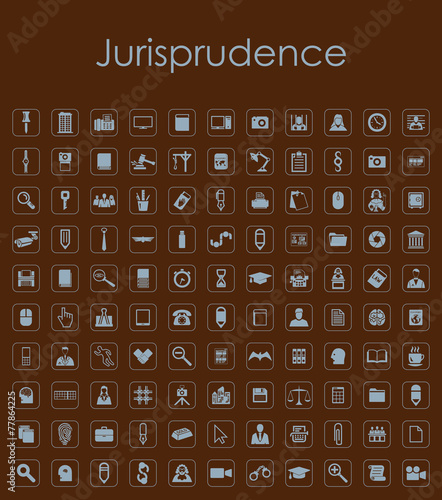 Set of jurisprudence simple icons