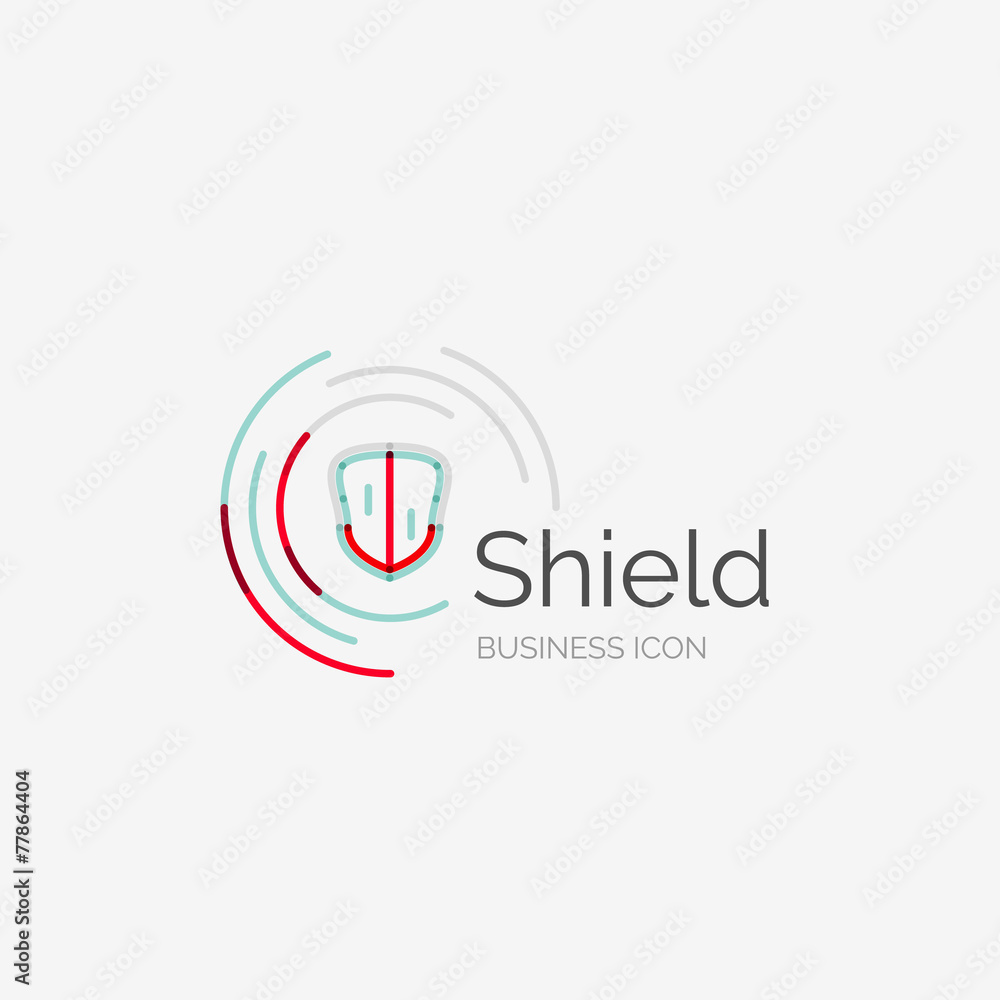 Thin line neat design logo, shield icon Thin line neat design logo, shield icon