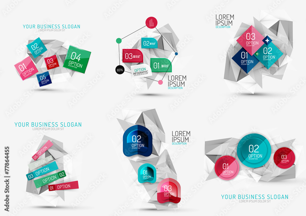 Set of fresh business abstract infographic - obrazy, fototapety, plakaty 