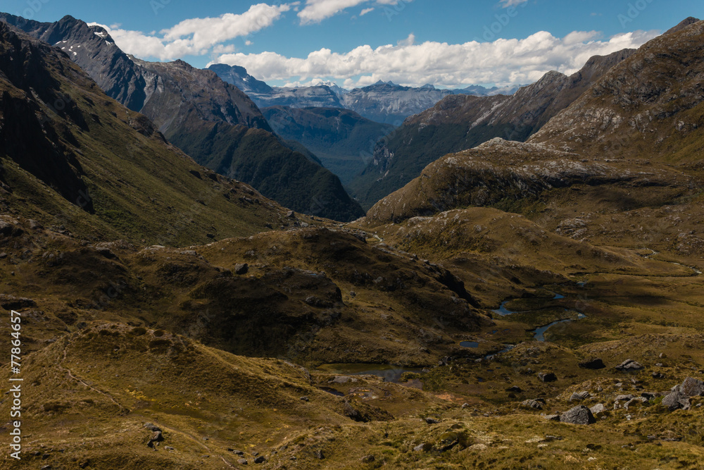 aerial view of barren slopes in Southern Alps aerial view of barren slopes in Southern Alps