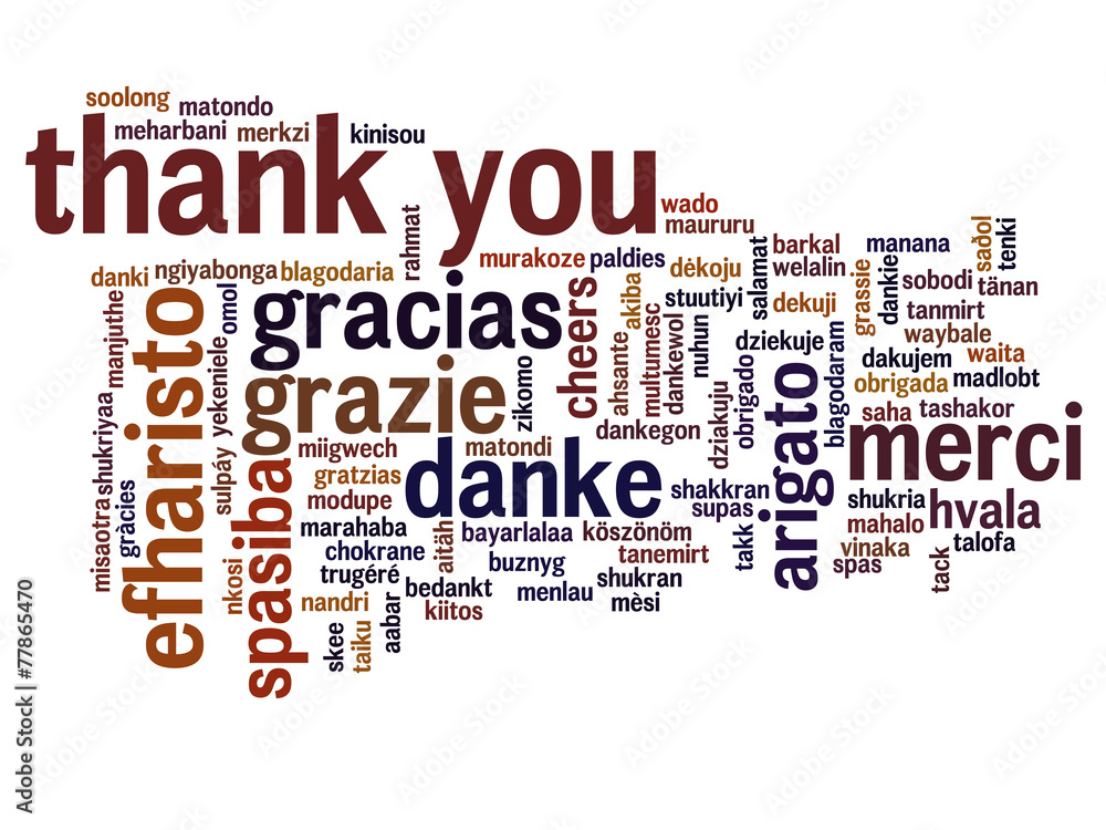 Conceptual thank you word cloud