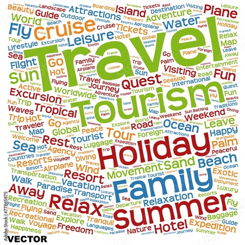 Conceptual tourism word cloud