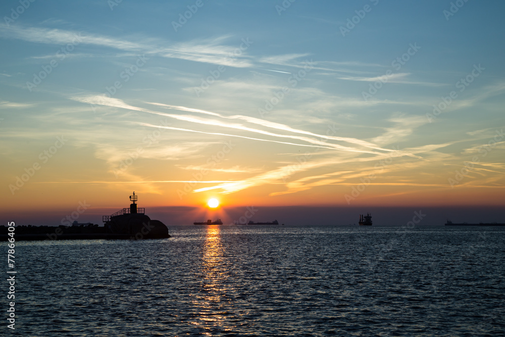Naklejka premium Tanker in the bay of Trieste