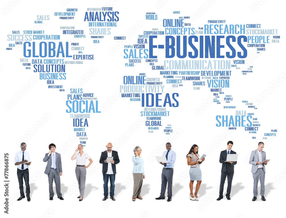 E-Business Global Business Commerce Online World Concept E-Business Global Business Commerce Online World Concept