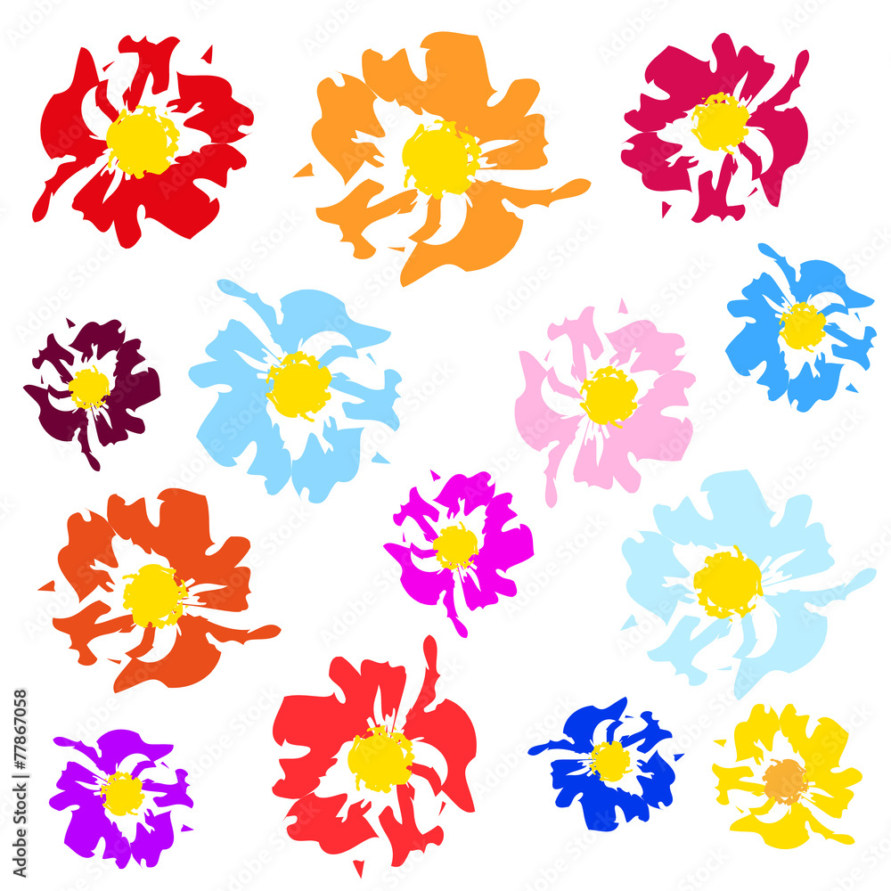 abstract madow color flowers - vector brash