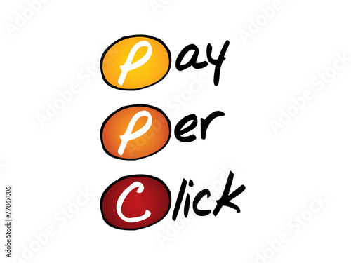 Pay per click PPC, business concept acronym