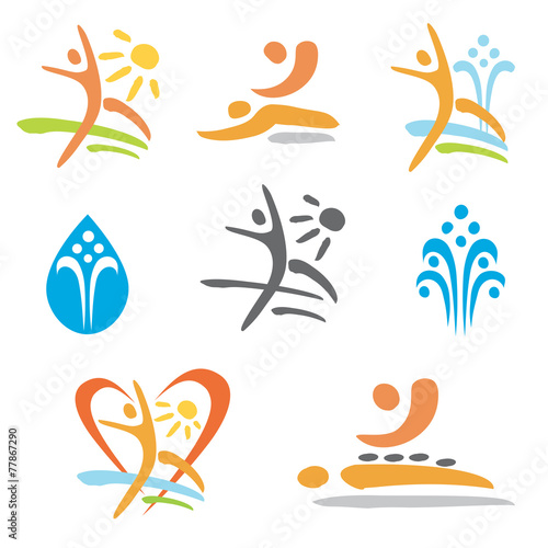 Spa massage nudism icons