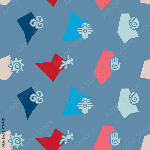 Seamless background with Mexican relics dingbats characters