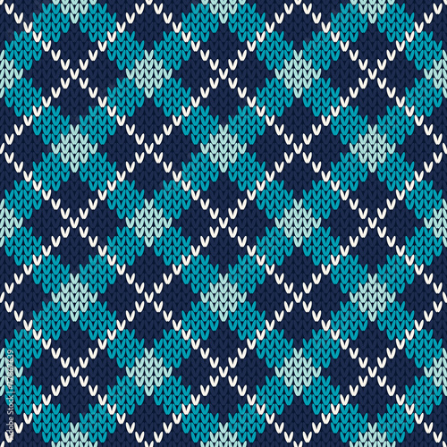 Argyle Knitted Pattern. Seamless Vector Background