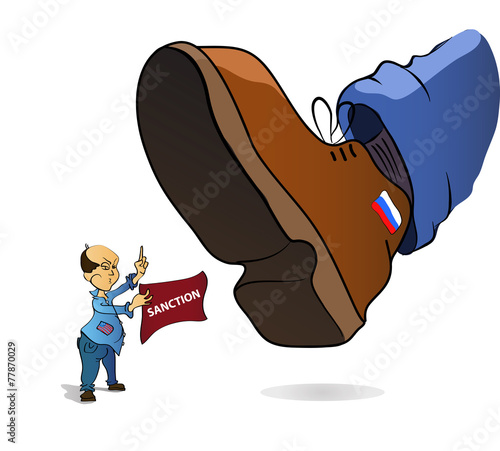 Sanction For Russia Vector white background
