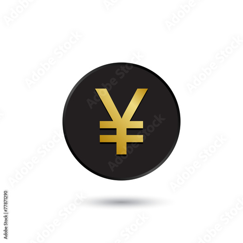 Simple gold on black Japanese yen icon