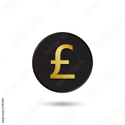 Simple gold on black Great Britain Pound icon
