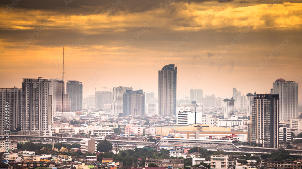 modern city in Bangkok,Thailand.