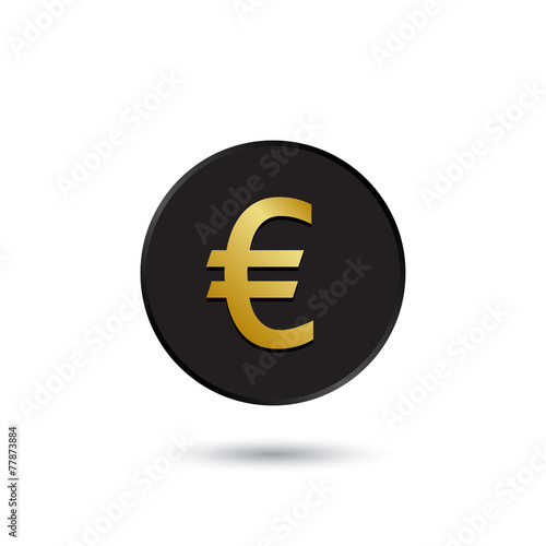 Simple gold on black euro icon