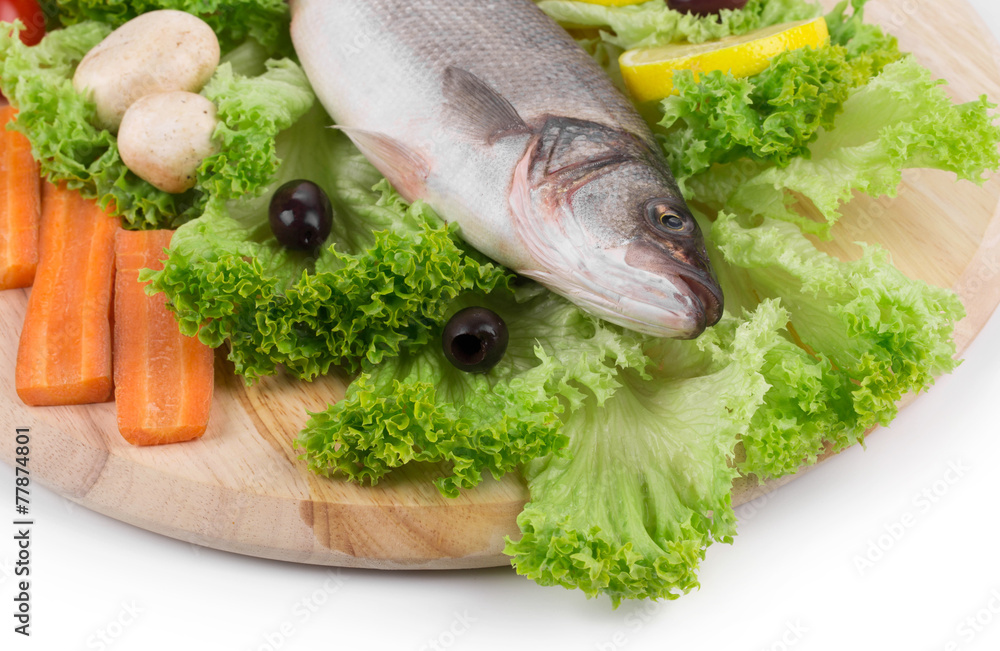 Seabass with vegetables.