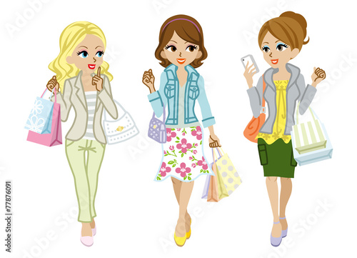Shopping girls, Spring clothes