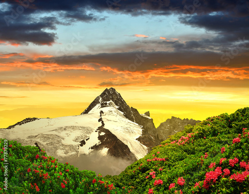 Grossglockner in the sunset, National Park Hohe Tauern, Austria