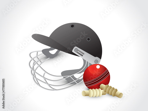 abstract cricket elements with helmet