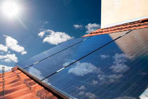 Solar panels producing energy