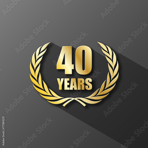 40 YEAR ANNIVERSARY Icon (forty years wreath prize birthday)