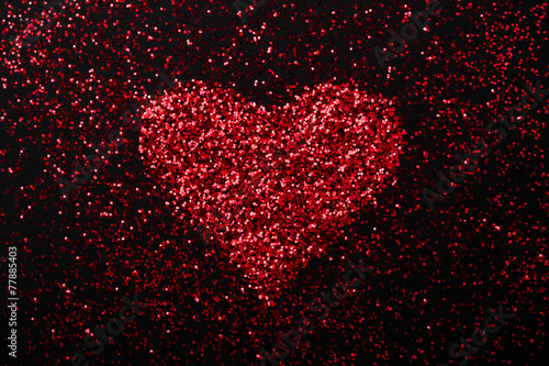 heart piled with sequins