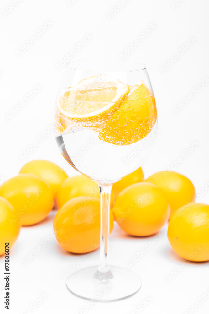 lemon in glass lemon in glass