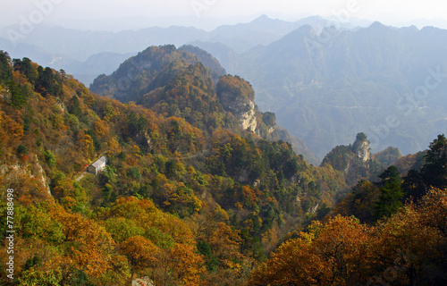 Scenic autumn landscape in Wudang mountains, Hubei, China photo