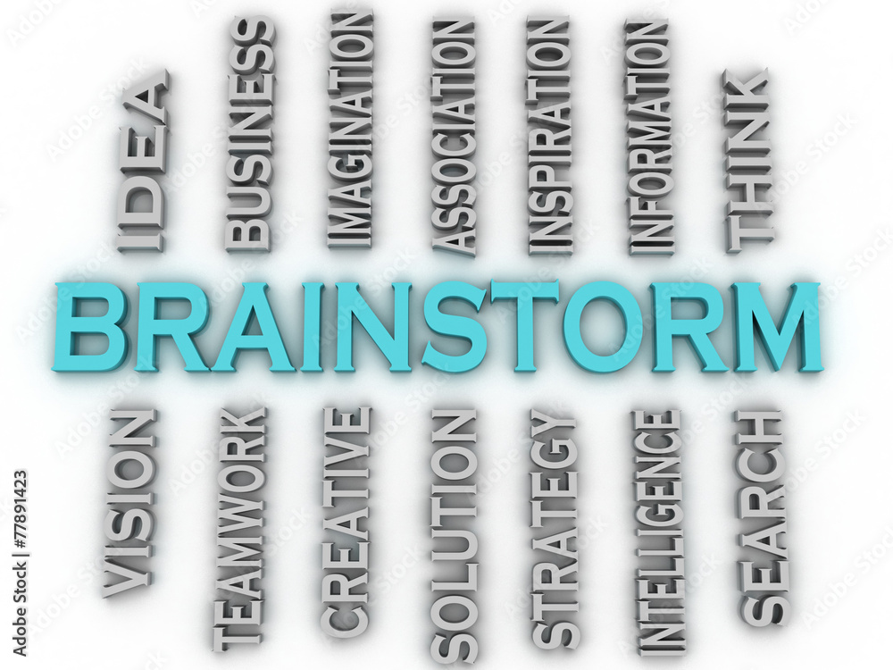 3d image Brainstorm issues concept word cloud background 3d image Brainstorm issues concept word cloud background