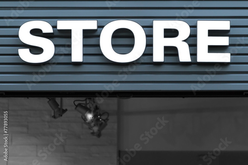 sign, store, neon, white