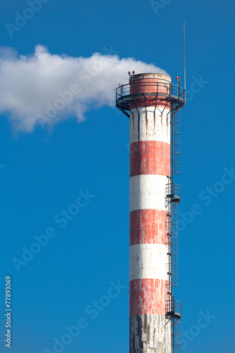 chimney, concrete, smoke, stripes