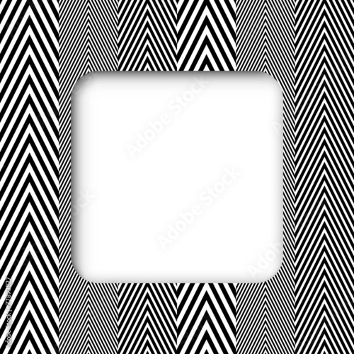 Abstract Black and White Herringbone Fabric Style Vector Frame
