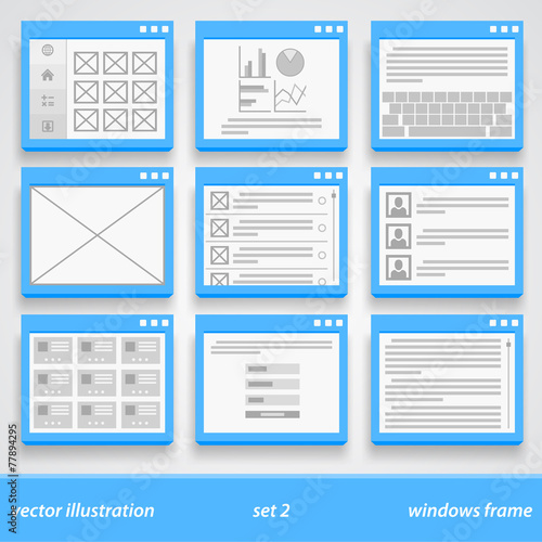 Flat windows frame. set 2