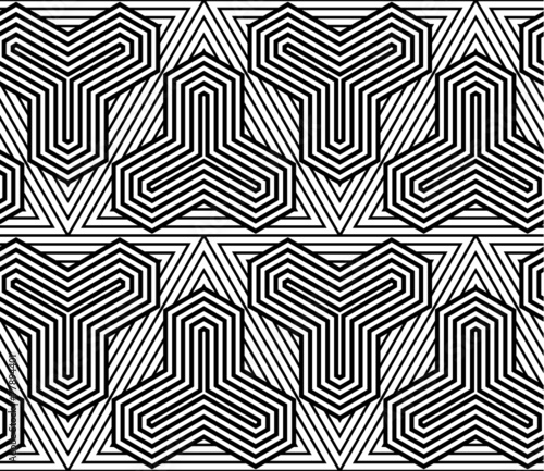 Abstract Black and White Vector Seamless Pattern