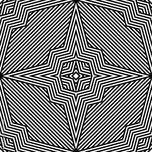 Abstract Black and White Vector Seamless Pattern