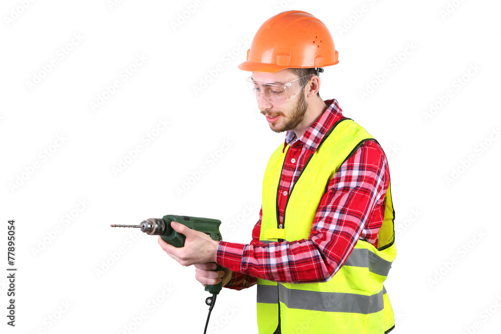 Male construction worker. Skilled Worker Engineer. 